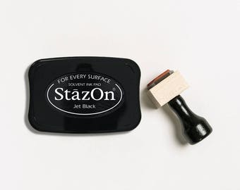 StazOn Ink Pad, Permanent Ink Pad, Permanent Black Stamp Pad, Solvent Based Ink Pad, Black Ink Pad, StazOn Black Ink Pad, (Jet Black)