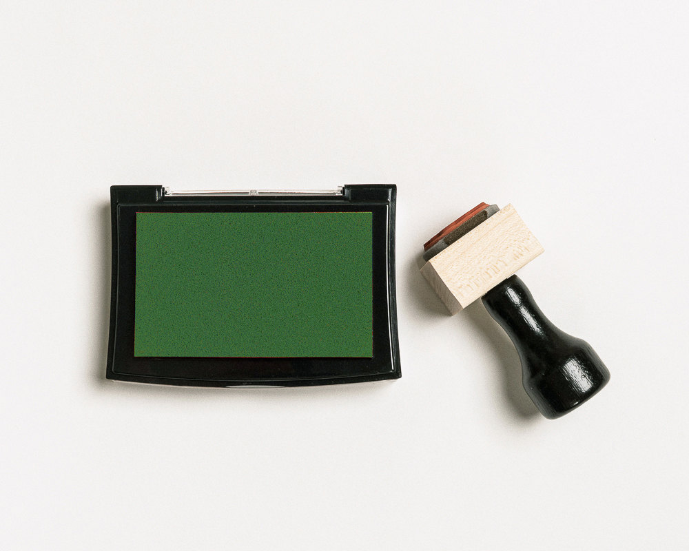 Ink Pad, H: 2 cm, size 3,5x3,5 cm, green, light green, olive, aqua, 4 pc/ 1  pack
