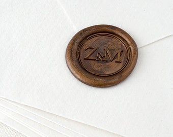 Monogram Wax Seal Stamp, Monogram Wax Stamp, Save the Date Wax Seal Stamp, Classic Wax Seal Stamp, RSVP Envelope Seal, RSVP Wax WMONO136)