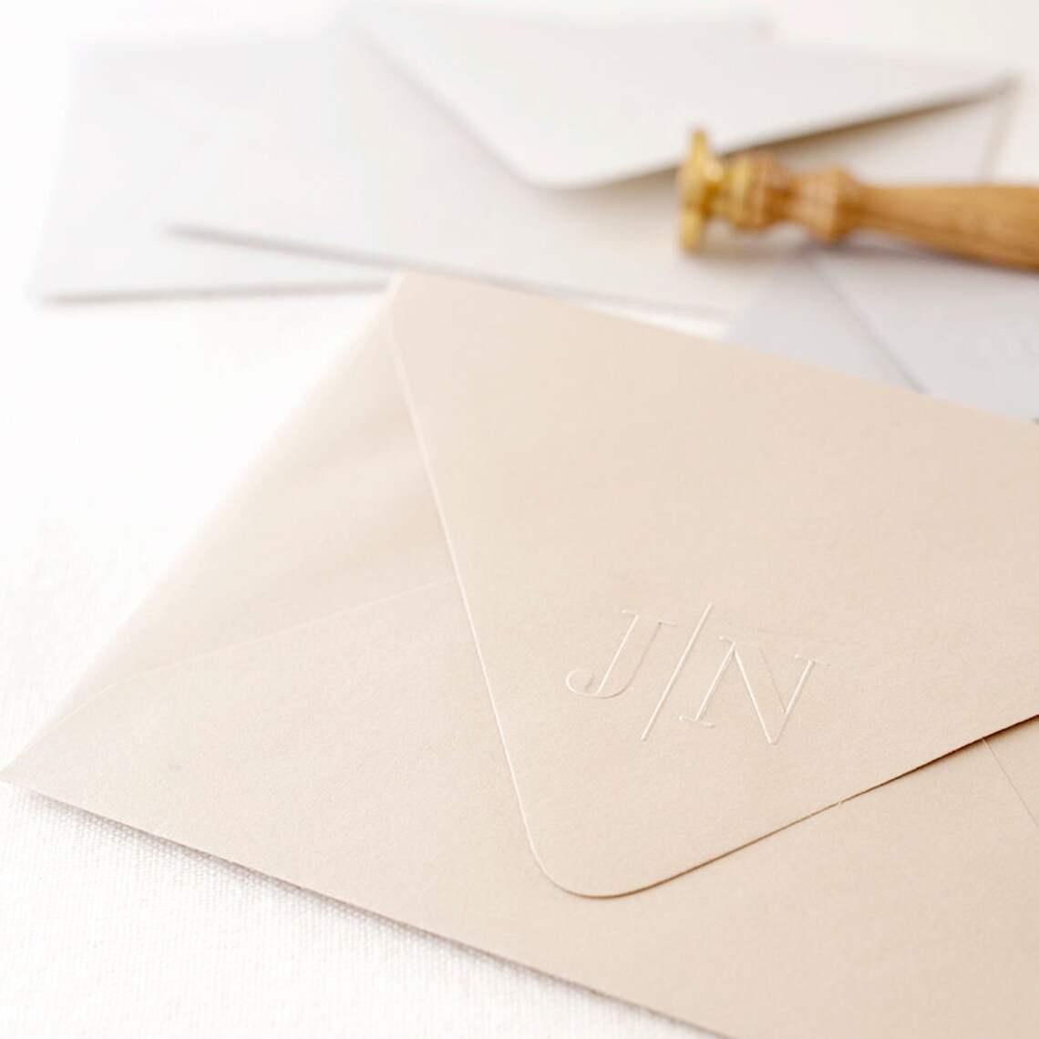 Monogram Embosser Stamp Initials Embossing Seal Personalized Etsy