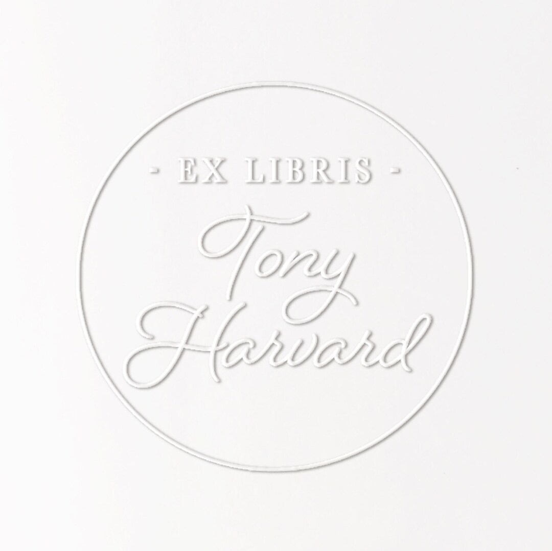 Ex Libris Embosser Seal Custom Embosser Library Seal Custom Etsy
