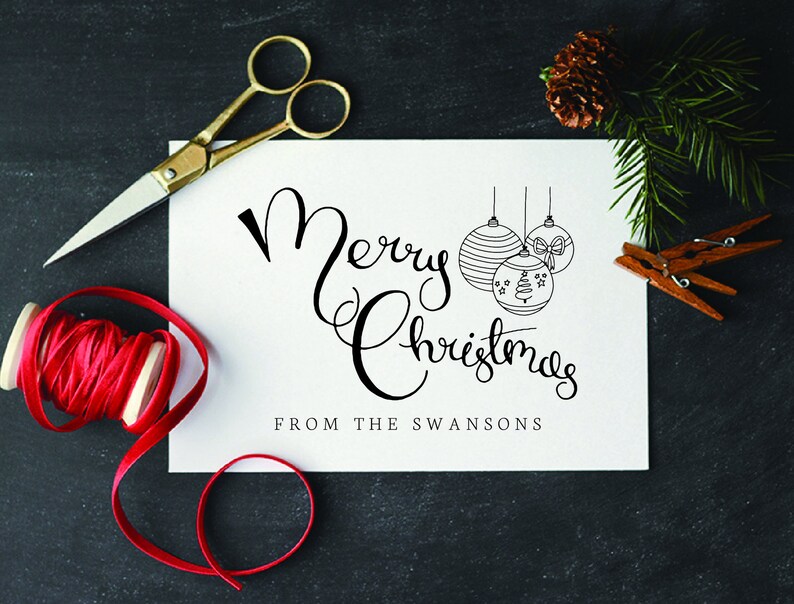 Gift Wrap Stamp Merry Christmas From Stamp Hand Lettered Holiday Stamp Christmas Stamp Rubber Stamp SXMAS501 Christmas Gift Tag Stamp