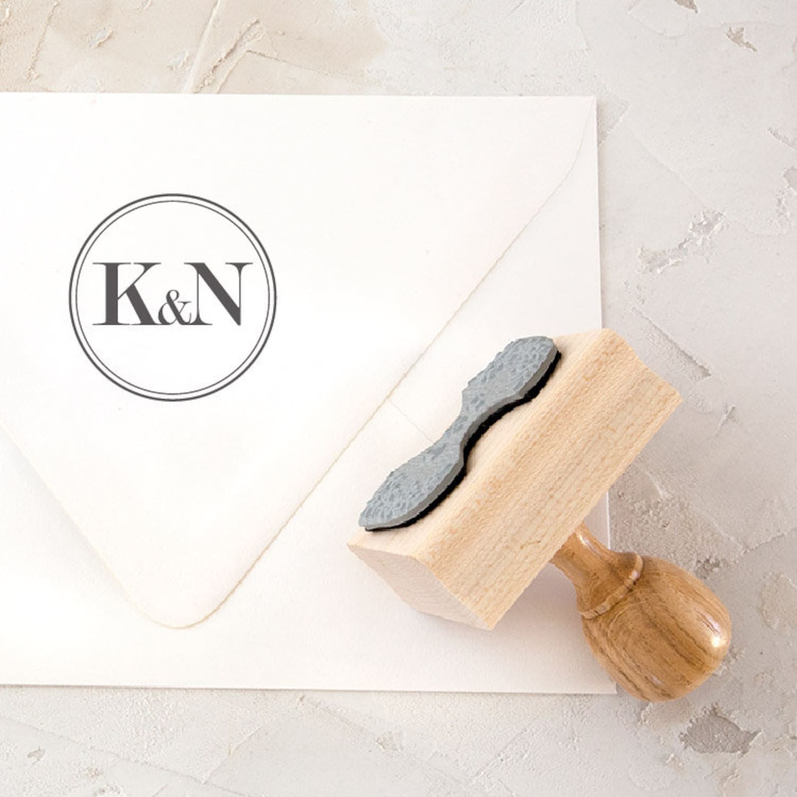 Minimal Monogram Stamp Initials Stamp Personalized Monogram Etsy