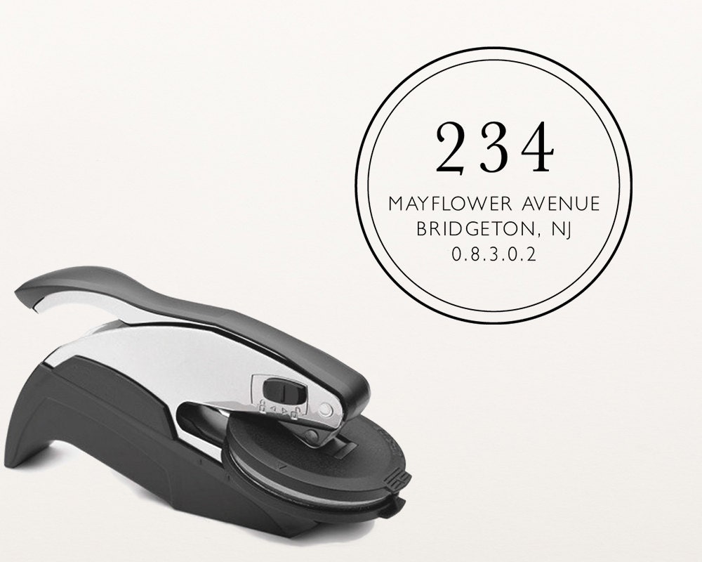 Return Address Embosser Stamp Address Embossing Stamp Etsy