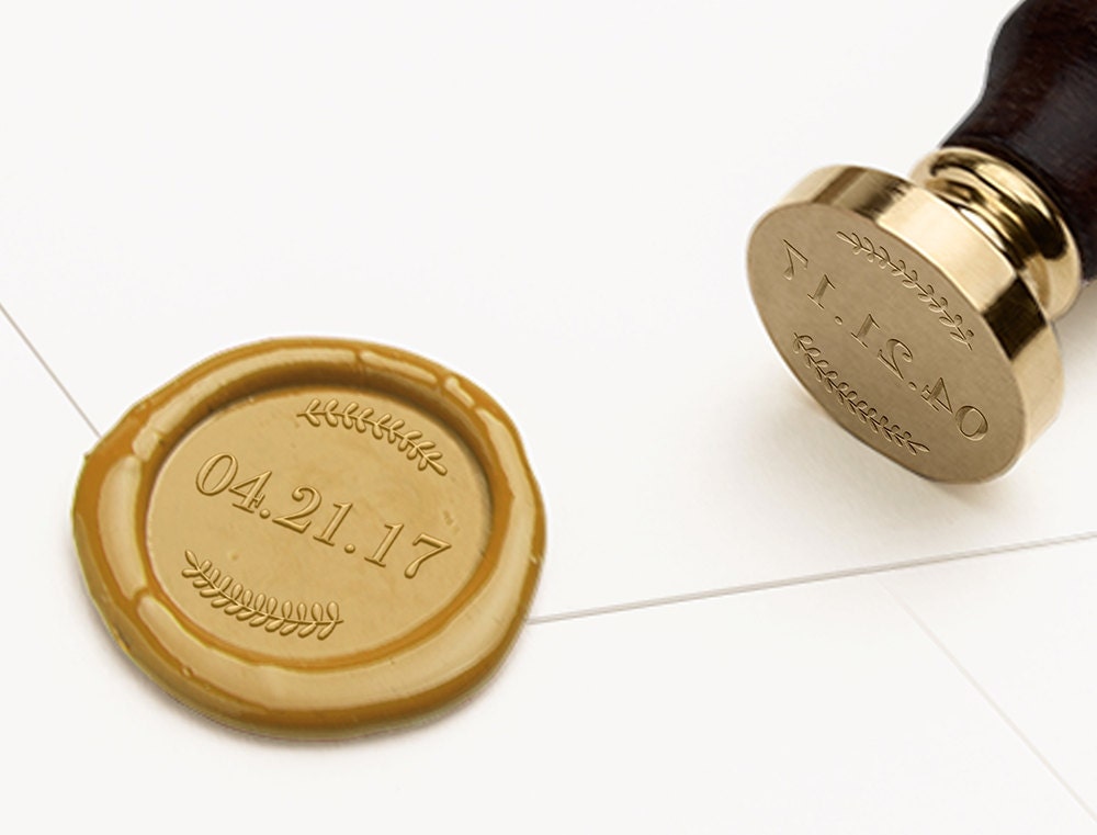 Date Wax Seal Stamp Save The Date Wax Stamp Wedding Wax Etsy