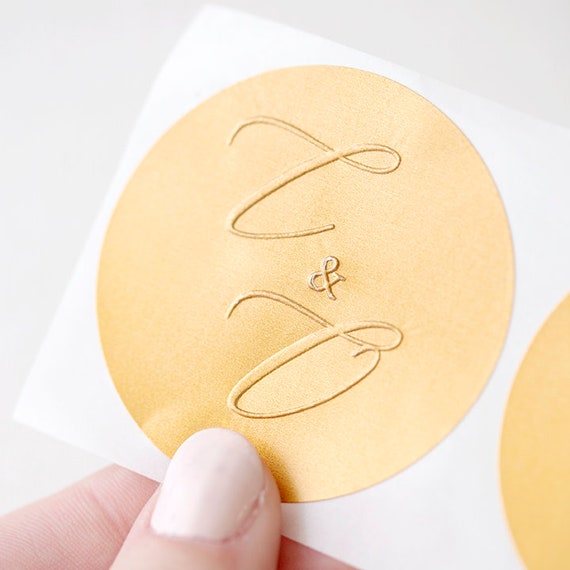 Gold Foil Seals, Box of 40 2 Round Gold Stickers, Blank Metallic Gold  Adhesive Labels for Embossers or Envelopes or Certificates 