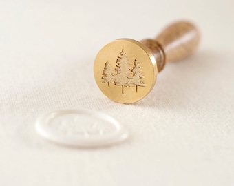 Fir Tree Seal Stamp, Wax Stamp, Wedding Wax Seal, RSVP Envelope Seal, Wedding Invitations Branch Seal, Botanical Wedding Stamp (WBOTA319)