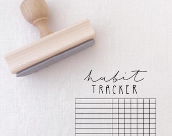 Journaling Stamp, Habit Tracker Template Stamp, Blank Planner Tracking Stamp, Goal Setting Rubber Stamp, Journal, HABIT TRACKER SPLAN102