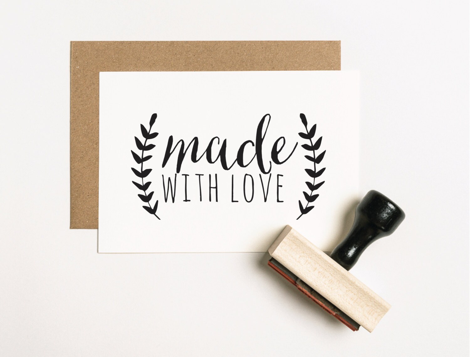 Handmade Stamp Made With Love Stamp Made by Stamp Etsy Shop Etsy