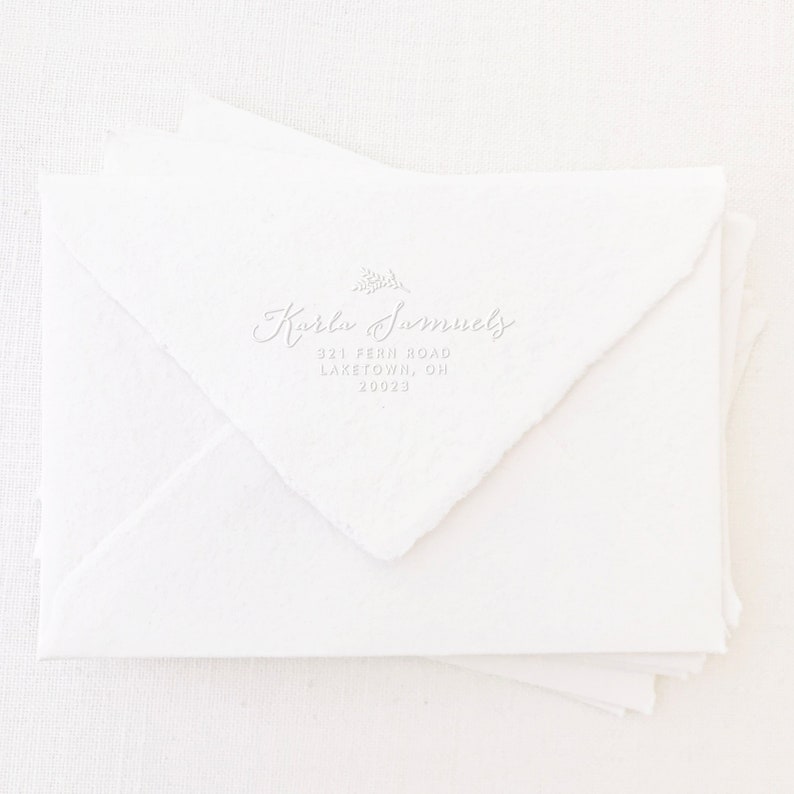 Laurel Address Embosser Return Address Embossing Stamp Etsy