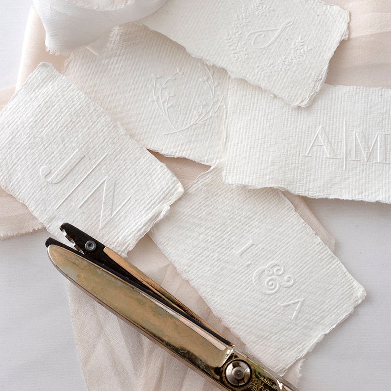 Monogram Embosser Stamp Initials Embossing Seal Personalized Etsy