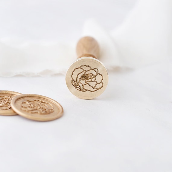 Peony Flower Floral Botanical Wax Seal Stamp