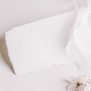 Cherry Blossom Embosser Stamp, Custom Embossing Seal, Monogram Embossed Seal, Floral Embosser, Script Wedding Embosser YOSHINO EMONO176