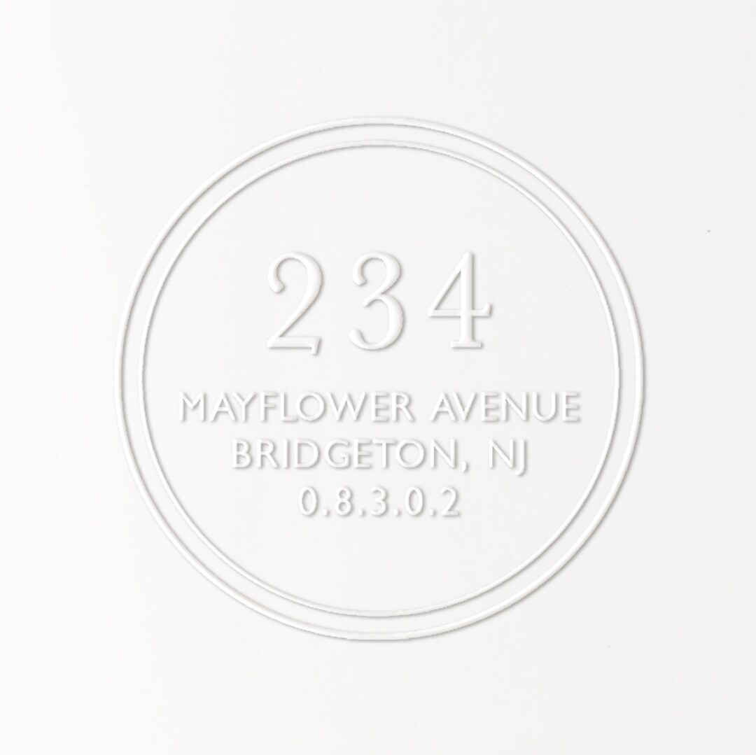 Return Address Embosser Stamp, Address Embossing Stamp, Embossing Seal, RSVP Embossed Address