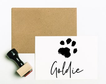 Animal Paw Print Stamp Name Custom Rubber or Self Inking Stamp Dog, Cat  Personalized Animal Gift Signature 