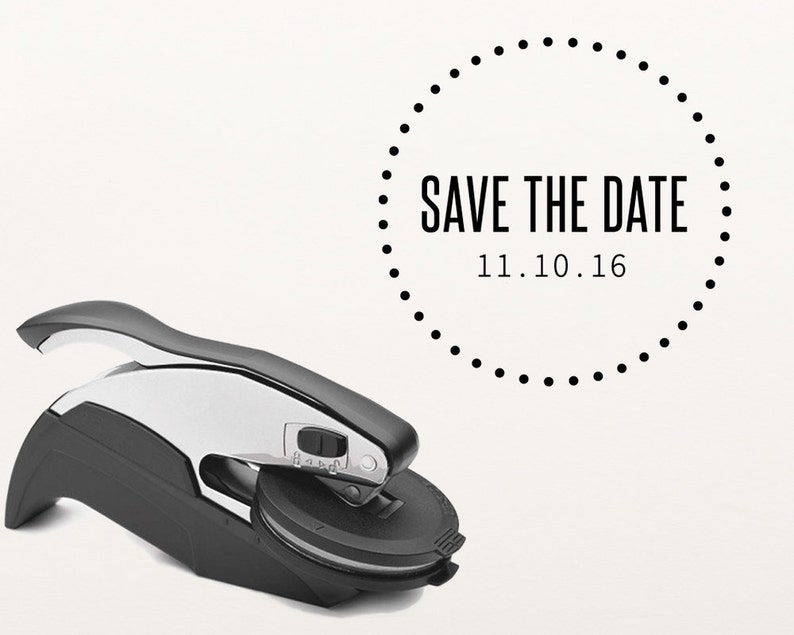 Save the Date Embosser Stamp Custom Date Embossing Stamp Etsy