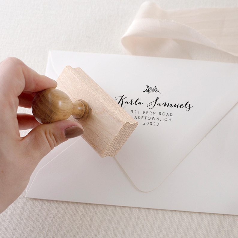 RSVP Stamp SOPHIA SADDR106 Self Ink Stamp Wedding Floral Stamp Botanical Address Stamp Calligraphy Stamp Custom Return Address Stamp