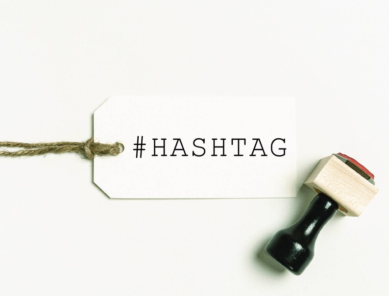 Custom Hashtag Stamp Self Inking Stamp Custom Business Etsy