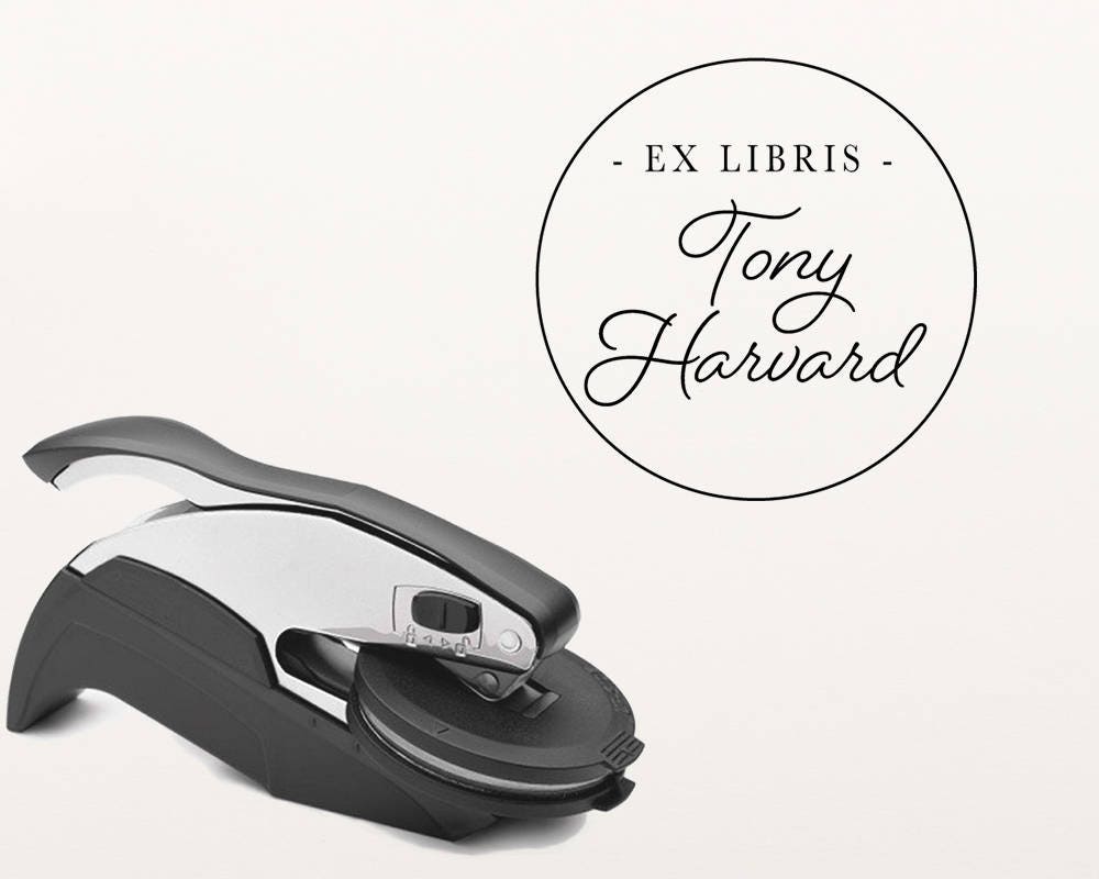 Round Ex Libris Embosser Seal Custom Embosser Embossing Etsy
