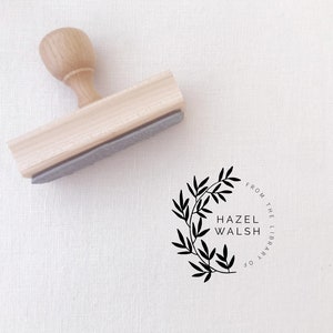 Custom Library Stamp, Classic Botanical Stamper, Gift for Book Lovers, Personalized Stamp, Self Inking Library Stamp, VALERIE SBOOK125