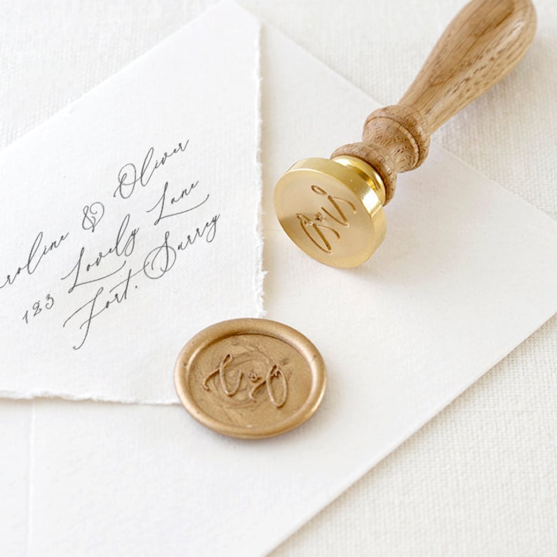 Monogram Adhesive Wax Seal Stickers - Custom Wax N Seals