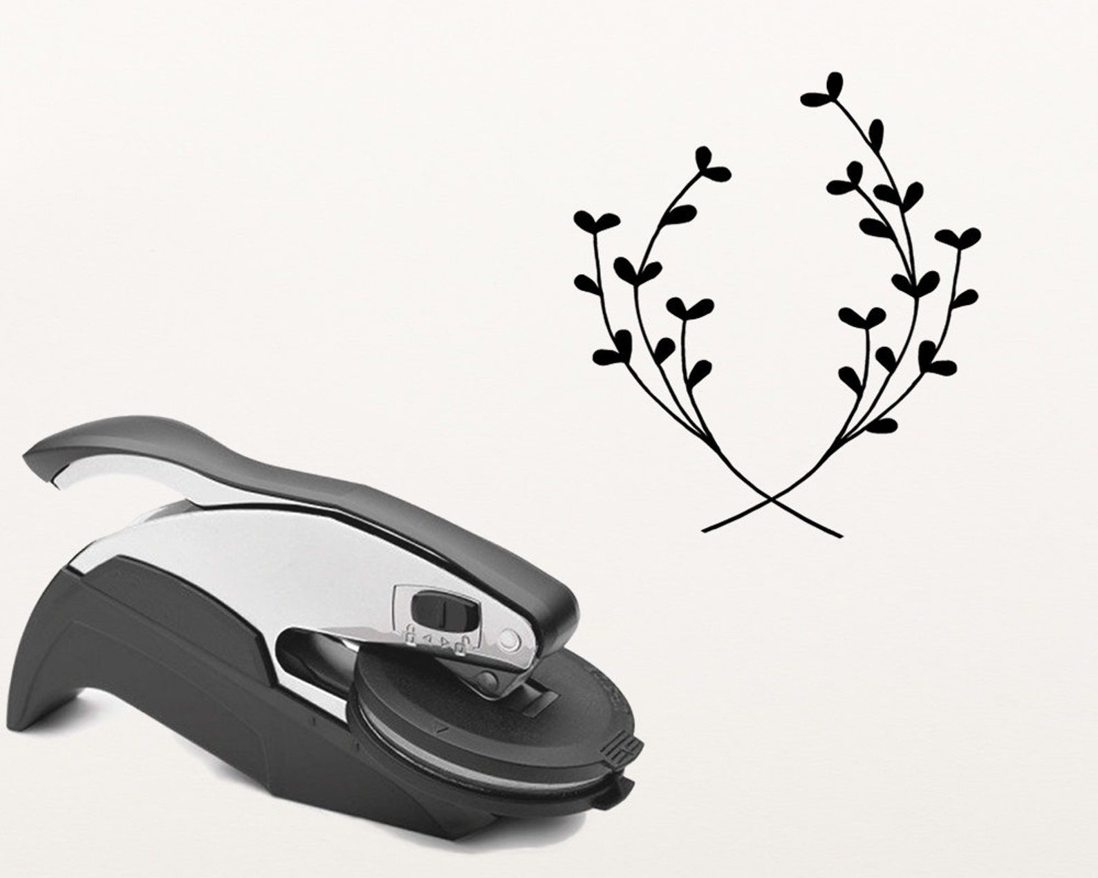 Wreath Embosser Stamp Wedding Embossing Stamp Rustic Etsy