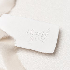 Thank You Embosser, Calligraphy Embosser Stamp, Thank You Sentiment Embosser, Embossing Seal Stamper, Thank You Wedding Cards, Script Seal
