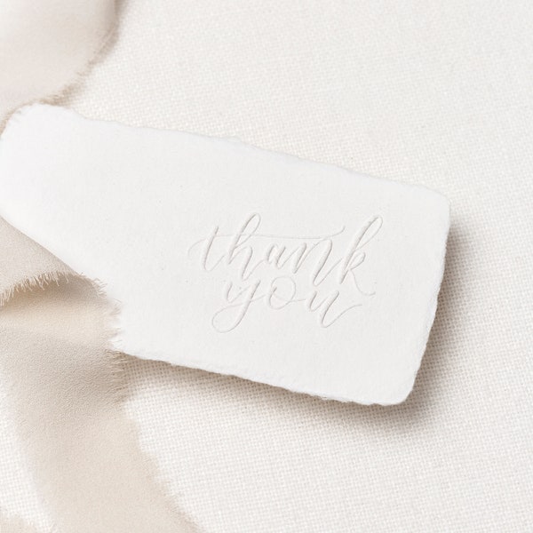 Thank You Embosser, Calligraphy Embosser Stamp, Thank You Sentiment Embosser, Embossing Seal Stamper, Thank You Wedding Cards, Script Seal
