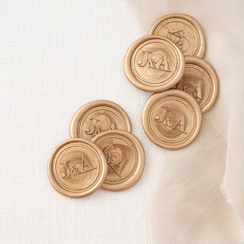 Monogram Self Adhesive Wax Stickers Custom Wax Seals Wedding Etsy