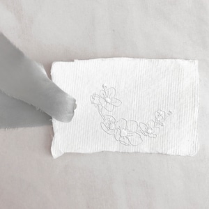 Tampon pour gaufrage fleurs de cerisier, tampon à embosser, sceau en gaufrage rustique, faire-part de mariage dessinés à la main, sceau en gaufrage, écorce de cerisier EBOTA311