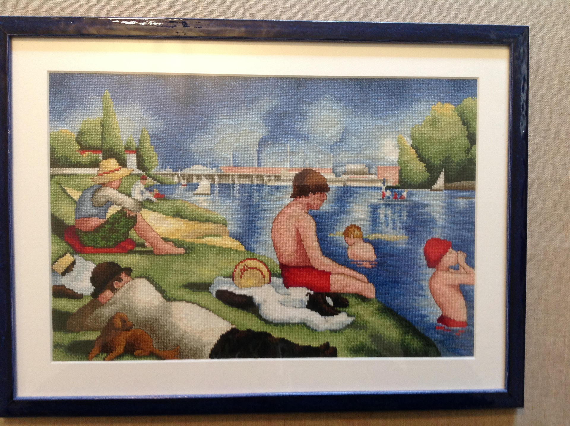 Broderie Une Baignade à Asnière Points Comptés