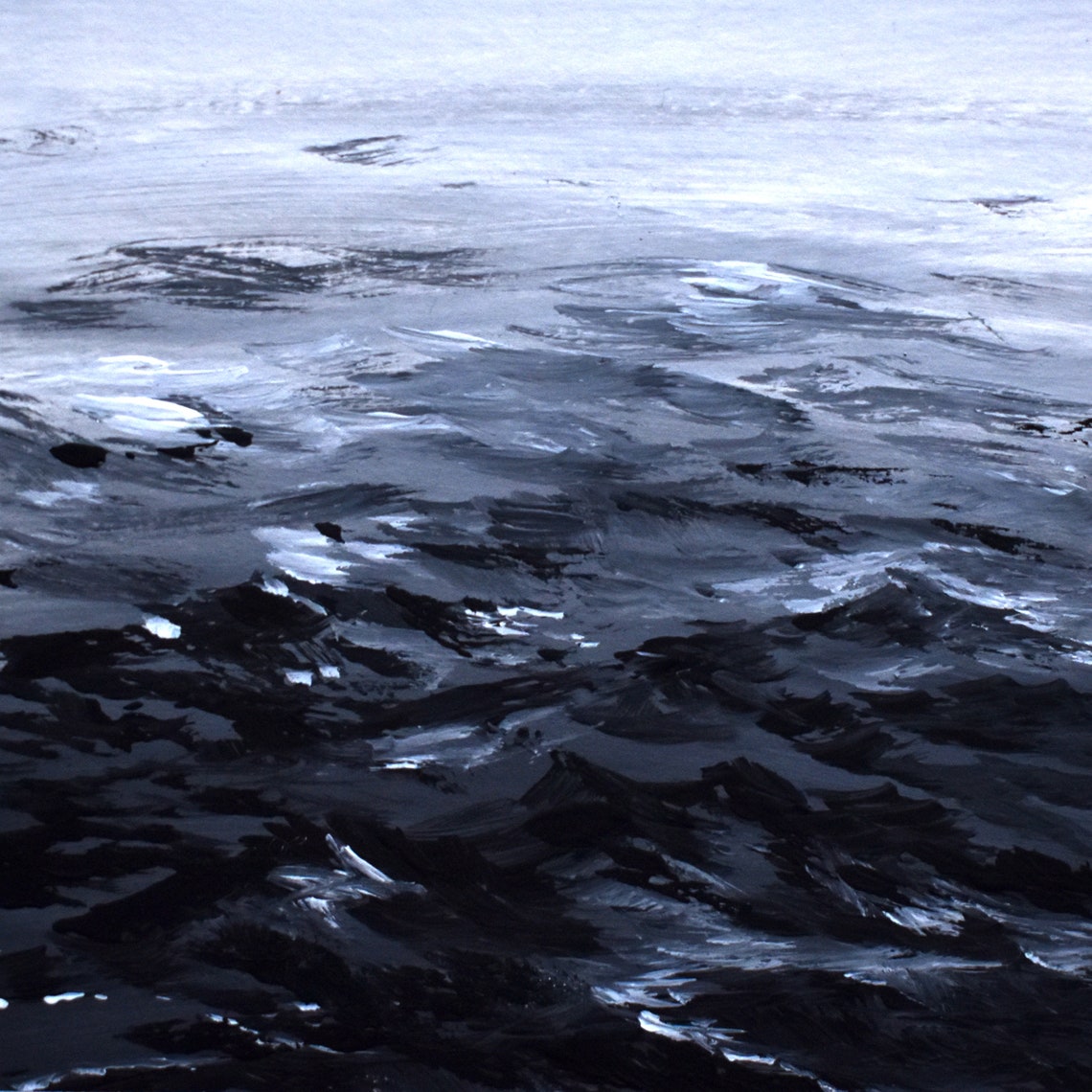 Abstract ocean painting original seascape black and white Etsy