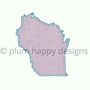 Wisconsin vintage applique blanket stitch Madison Milwaukee Brewers Green Bay Packers 5 inch, 6 inch, 7 inch, 8 inch embroidery design