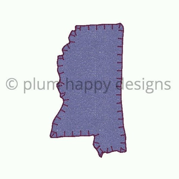 Mississippi vintage applique blanket stitch Jackson Ole Miss Mississippi State Bulldogs 1 inch 2 inch 3 inch 4 inch embroidery design