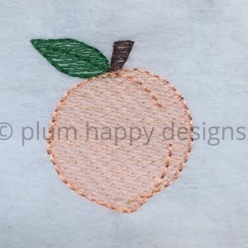 Mini Peach Vintage Embroidery Sketch Design Georgia Peach - Etsy