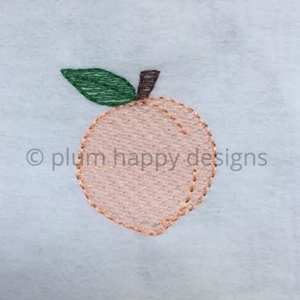 Mini Peach Vintage Embroidery sketch Design Georgia Peach Atlanta Home State Home Sweet Home Produce Fruit Peachtree .5 inch 1 inch 1.5 inch