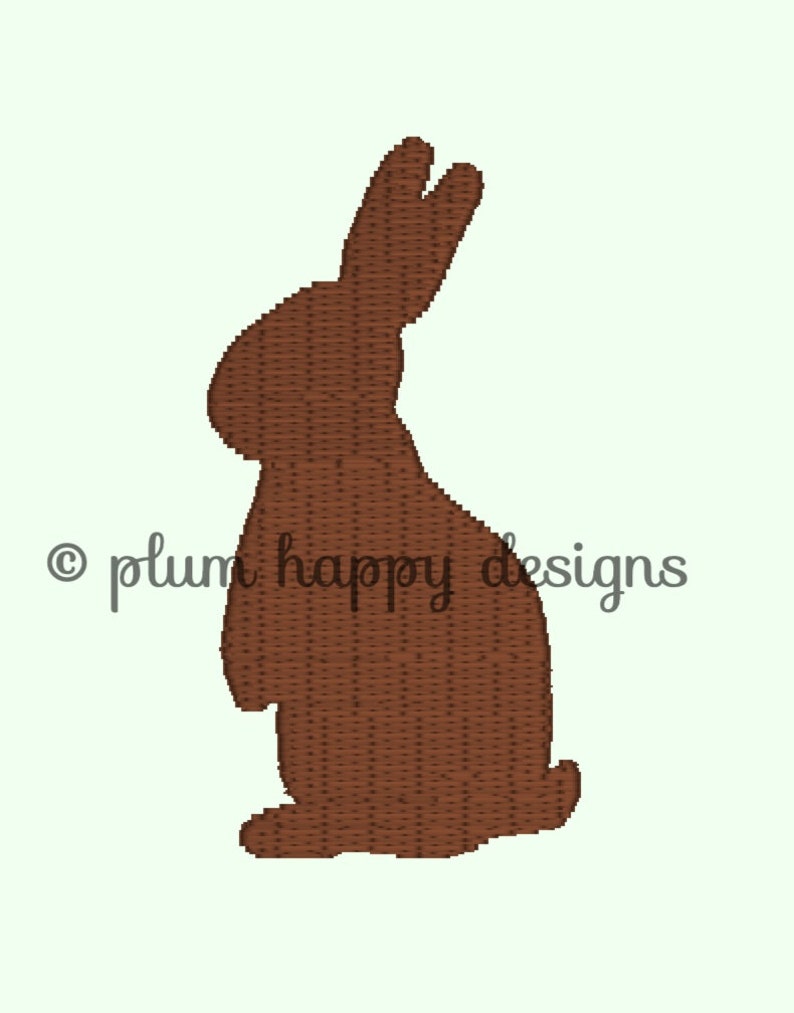 May include: A brown rabbit silhouette, a simple design for embroidery or crafting projects.