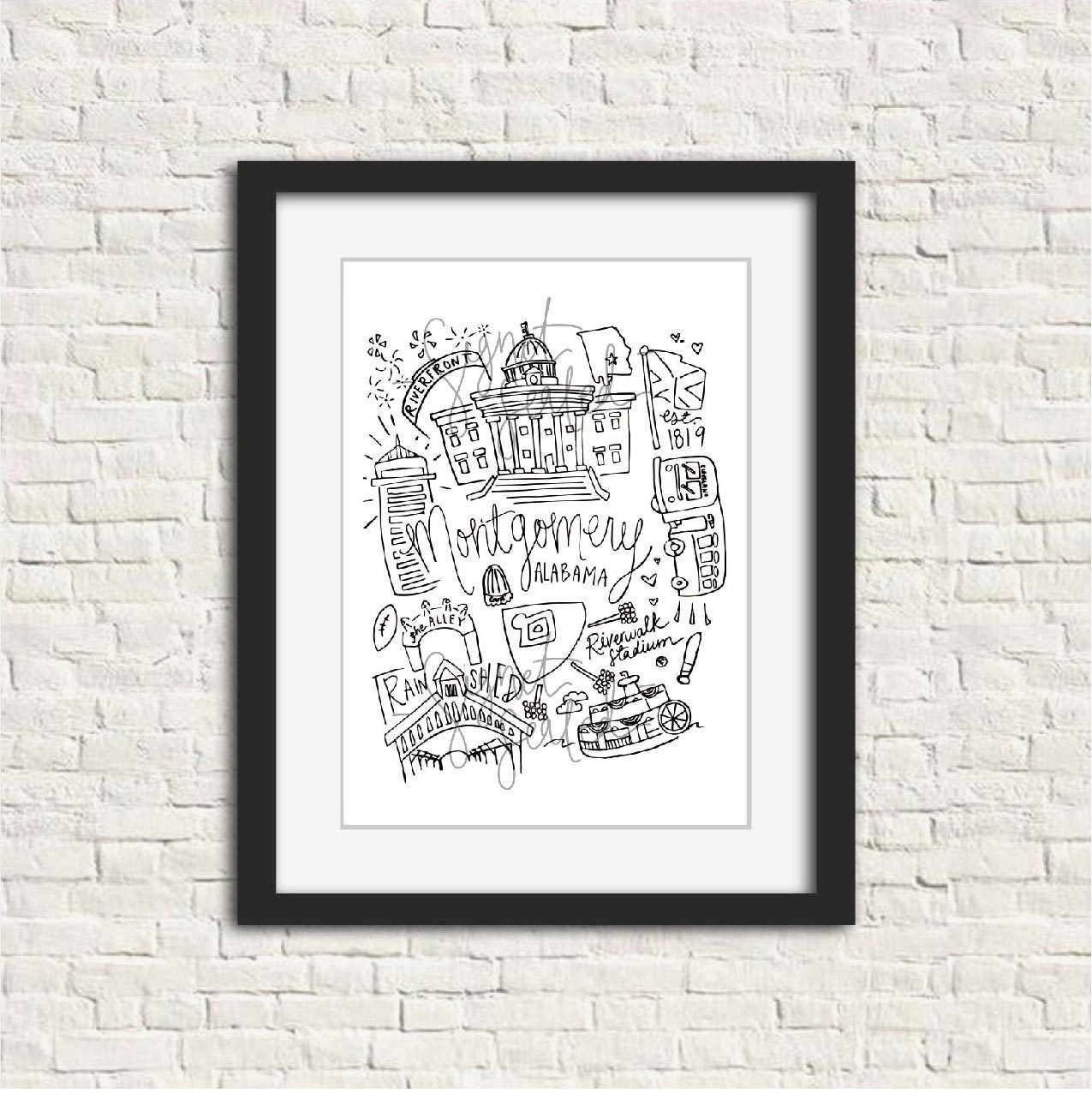 Montgomery Black And White Digital Download Art Print Etsy