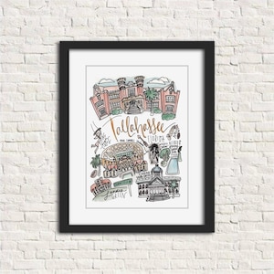 Tallahassee, FloridaWall Art Watercolor Print | Birthday/Graduation/Wedding Gift Home Decor | 5x7, 8x10 or 11x14