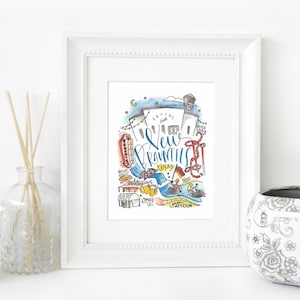 New Braunfels, Texas Wall Art Watercolor Print [5x7, 8x10, or 11x14]