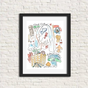 St. Louis, Missouri STL MO Stadt Illustration Wand Kunst Druck Geschenk 8x10 // Forest Park Zoo Science Center City Museum Botanische Gooey Butter