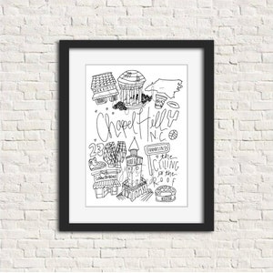 Chapel Hill Black and White Digital Download Art Print