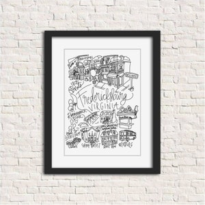 Fredericksburg, Virginia Black and White Digital Download Art Print