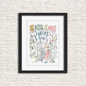 Buenos Aires, Argentina Print South America Art 8x10 Watercolor Handlettered empanadas plaza de mayo la boca