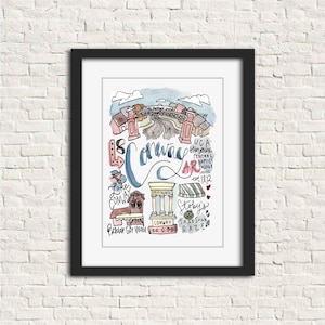 Conway, AR Print | Arkansas Artwork Watercolor | 5x7 8x10 11x14