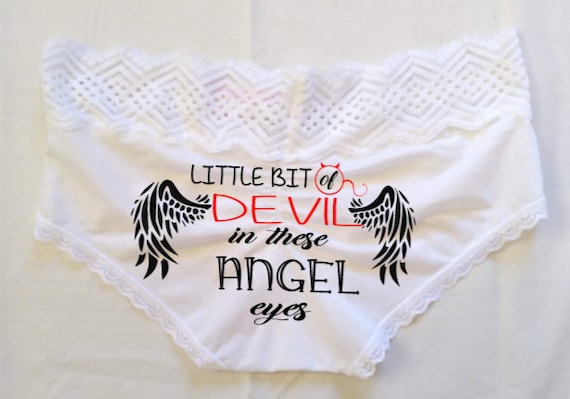Sexy Panties, Little Bit of Devil in These Angel Eyes Panties for Her, Cute  Women's Underwear, Angel Panties, Erotic Underwear, 