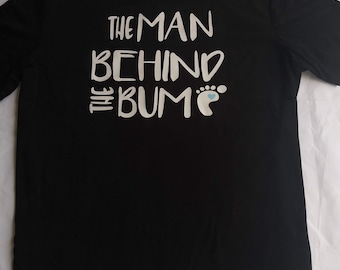 Man Behind The Bump T-Shirt: Pregnancy Announcement Dad Tee