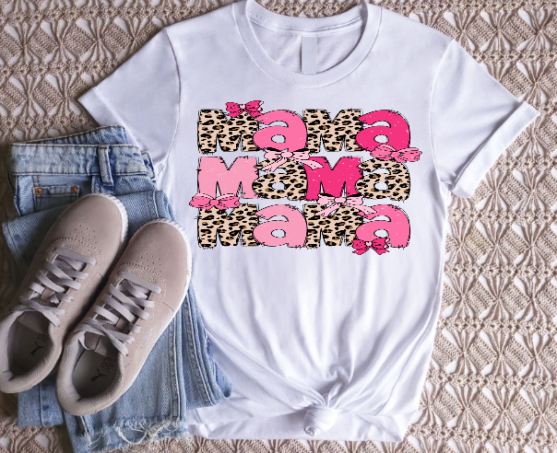 Women's Madre Leopard Print T-Shirt - Short Sleeve Mama Graphic Tee | Cheetah Print Casual Top For Mom - View #11