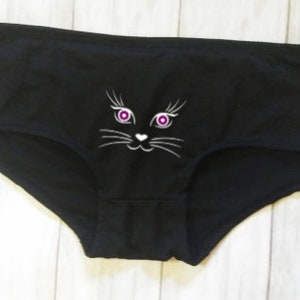 Lot 5pcs Women's Silky Cute Sexy Cat Kitten Pussy Face Panty Panties  Underwear