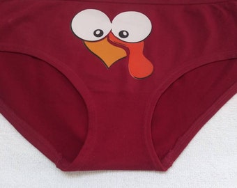 Women's Underwear With Turkey Face,gobble Gobble Panties